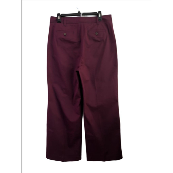 Women's Boden Burgundy Wide Leg Pants Size 10 - Picture 4 of 8